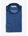 Camicia uomo John Barritt, vestibilita slim, in cotone denim con motivo a righe orizzontali, collo mezzo francese, colore blu. Composizione 100% cotone. Blue