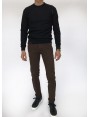 Man chinos pants, slim fit, in stretch cotton fabric, garment dyed . Dark brown colour. Composition 97% cotton 3% elastane. Light Brown