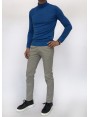 Sweater: Merino wool turtleneck , 14gg, garment dyed, burgundy/brown colour. 100%WOOL Bluette
